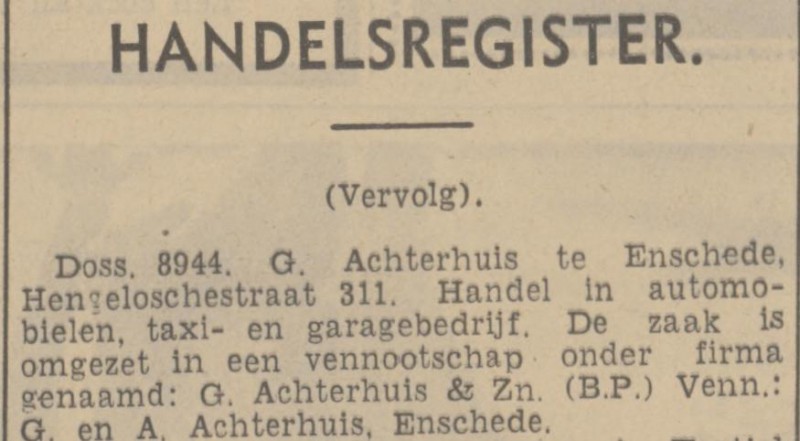 Hengeloschestraat 311 G. Achterhuis taxi- en garagebedrijf krantenbericht Tubantia 3-6-1937.jpg