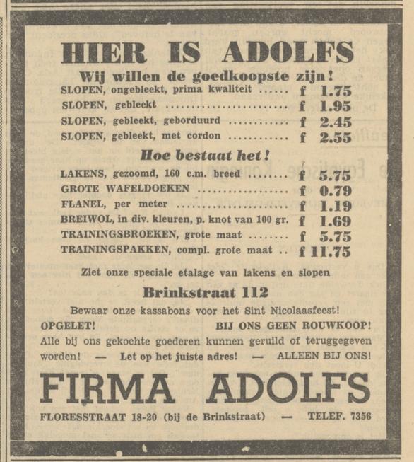 Brinkstraat 112 Fa, Adolfs advertentie Tubantia 26-10-1951.jpg