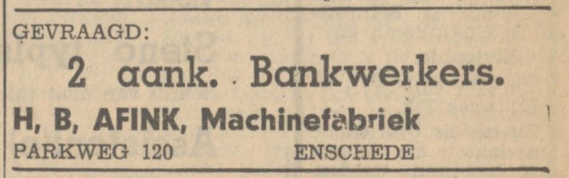 Parkweg 120 H.B. Afink Machinefabriek advertentie Tubantia 3-10-1947.jpg