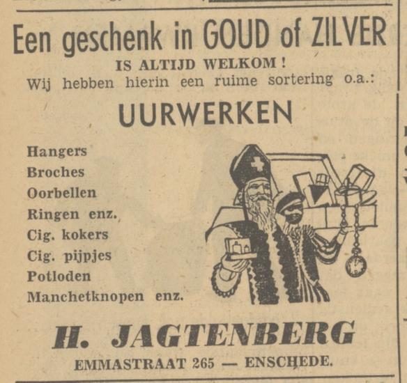 Emmastraat 265 H. Jagtenberg advertentie Tubantia 29-11-1949.jpg