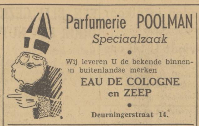 Deurningerstraat 14 Parfumerie Poolman advertentie Tubantia 29-11-1949.jpg