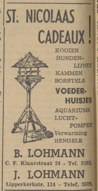 Lipperkerkstraat 114 J. Lohmann advertentie Tubantia 30-11-1940.jpg