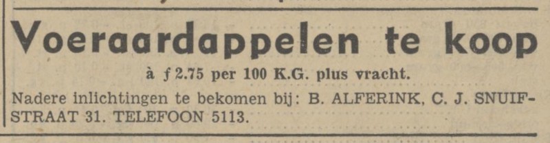 C.J. Snuifstraat 31 B. Alferink advertentie Tubantia 15-10-1941.jpg