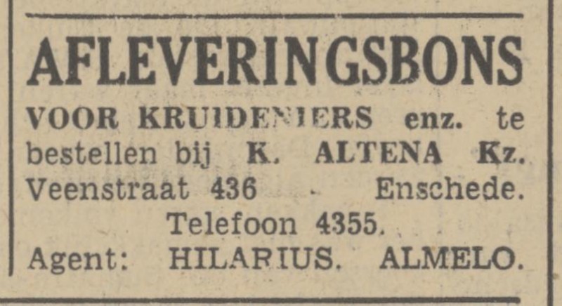 Veenstraat 436 K. Altena advertentie Tubantia 31-8-1939.jpg