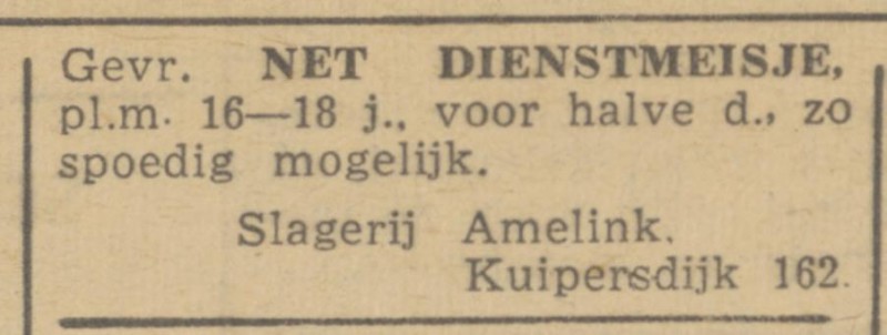 Kuipersdijk 162 J. Amelink slagerij advertentie 14-8-1945.jpg