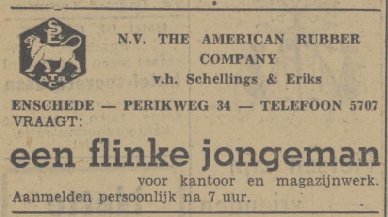 Perikweg 34 N.V. The American Rubber Company advertentie Tubantia 8-5-1948.jpg