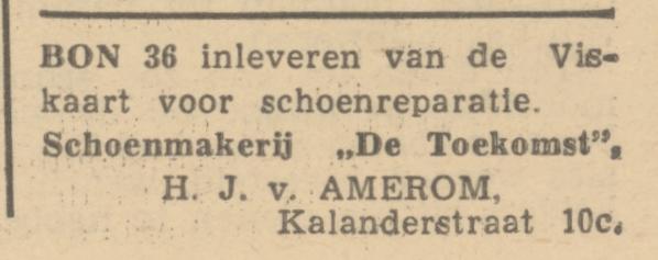 Kalanderstraat 10c H.J. v. merom Schoenmakerij advertentie 28-6-1945.jpg