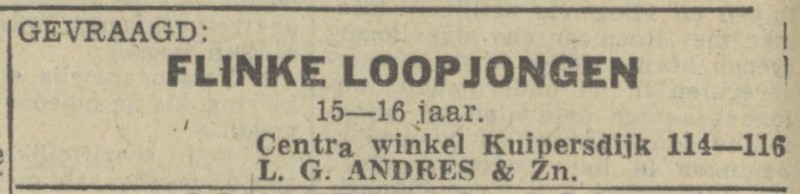 Kuipersdijk 114-116 L.G. Andres & Zn. advertentie Tubantia 23-10-1943.jpg