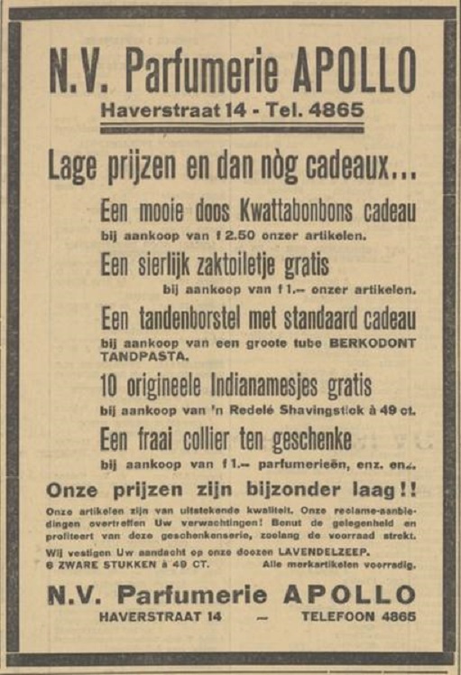 Haverstraat 14 N.V. Parfumerie Apollo advertentie Tubantia 30-8-1935.jpg