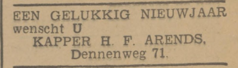 Dennenweg 71 H.F. Arends kapper advertentie Tubantia 30-12-1938.jpg