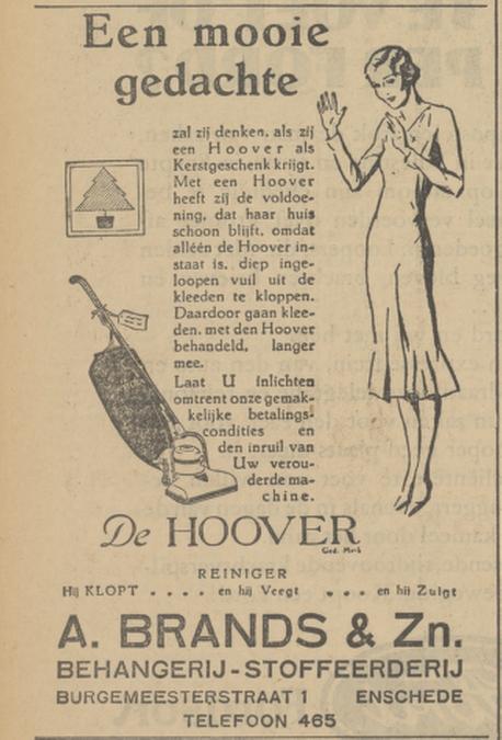 Burgemeesterstraat 1 A. Brands & Zn. kerstadvertentie Tubantia 20-12-1930.jpg