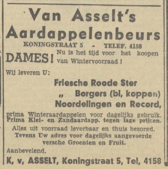 Koningstraat 5 K. van Asselt advertentie Tubantia 18-10-1946.jpg