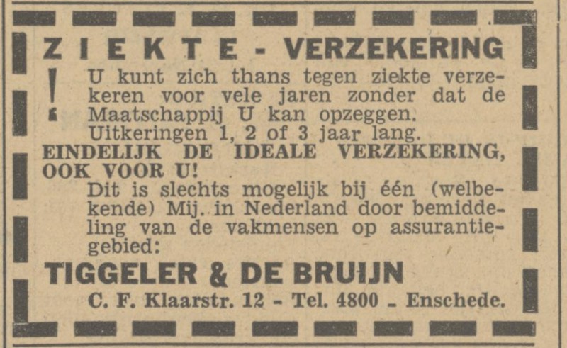 C.F. Klaarstraat 12 Tiggeler & de Bruijn advertentie Tubantia 15-11-1947.jpg