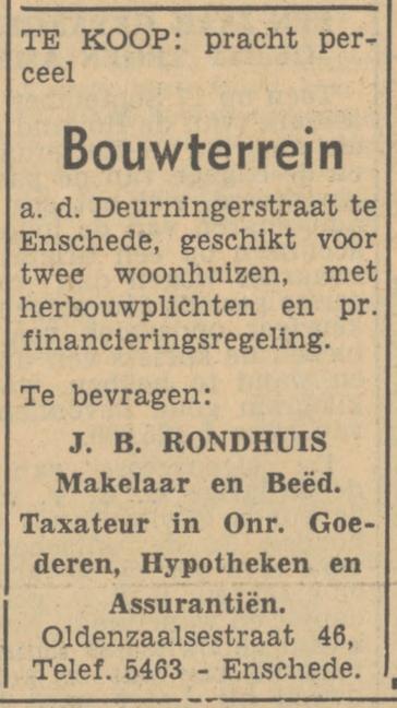 Oldenzaalsestraat 46 J.B. Rondhuis Assurantiën advertentie Tubantia 8-12-1951.jpg