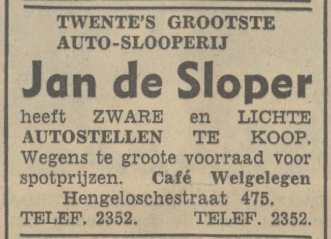 Hengelosestraat 475 Jan de Sloper Auto- en Motor Slooperij bij cafe Welgelegen advertentie Tubantia 28-4-1937.jpg
