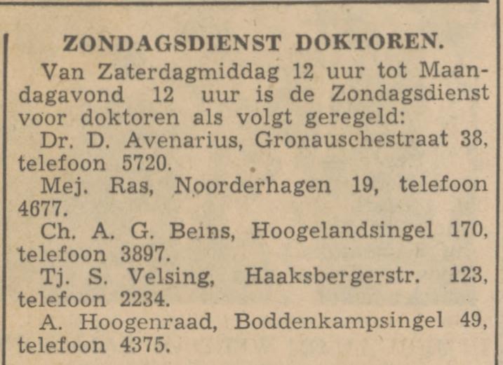 Gronausestraat 38 Dr. D. Avenarius krantenbericht Tubantia 5-4-1947.jpg