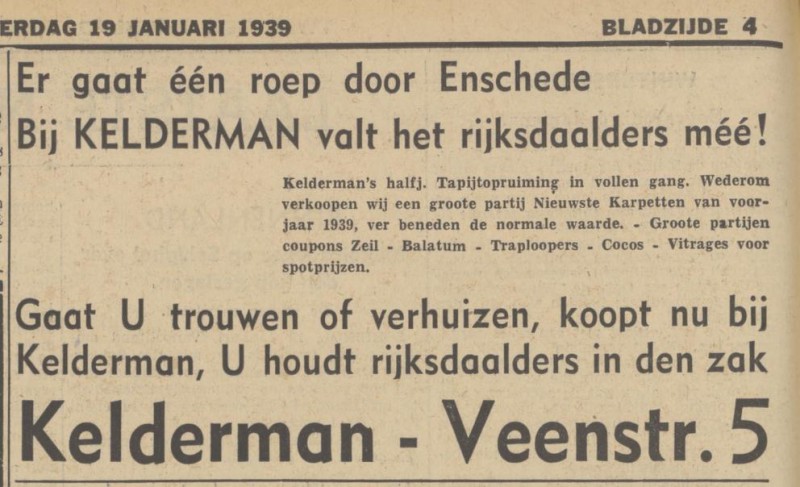 Veenstraat 5 Kelderman advertentie Tubantia 19-1-1939.jpg