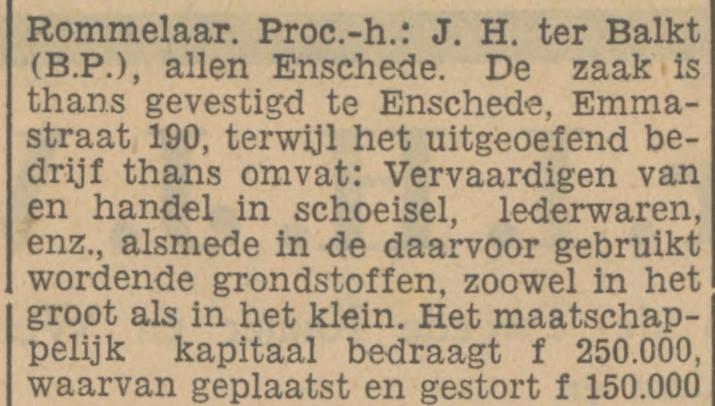 Haaksbergerstraat 26-32 schoenfabriek Rommelaar naar Emmastraat 190 krantenbericht Tubantia 2-7-1934 (2).jpg