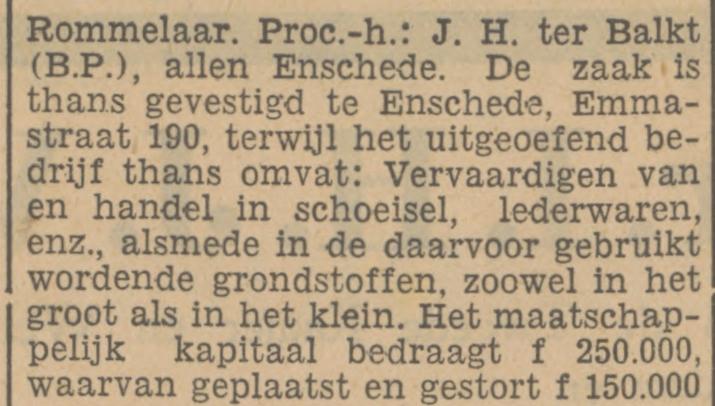 Haaksbergerstraat 26-32 schoenfabriek Rommelaar naar Emmastraat 190 krantenbericht Tubantia 2-7-1934 (2).jpg