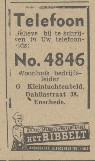 Dahliastraat 38 G. Kleinluchtenbeld advertentie Tubantia 20-12-1947.jpg