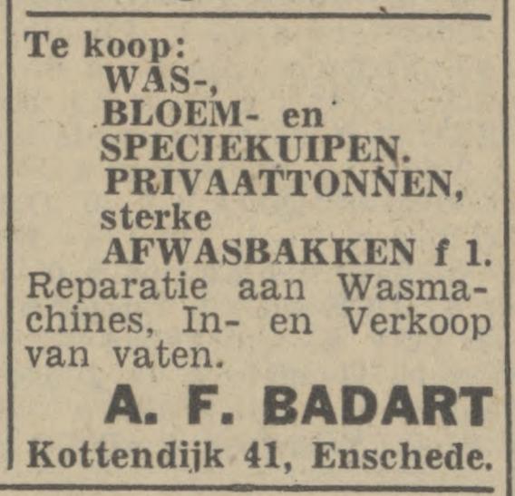 Kottendijk 41 A.F. Badart advertentie Tubantia24-3-1948.jpg