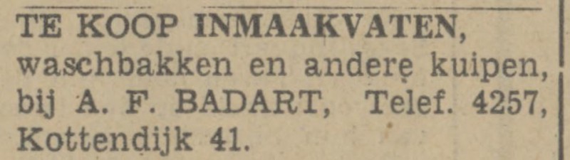 Kottendijk 41 A.F. Badart advertentie Tubantia 10-8-1942.jpg