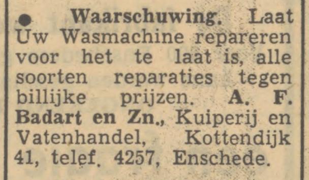 Kottendijk 41 A.F. Badart advertentie Tubantia 8-9-1950.jpg
