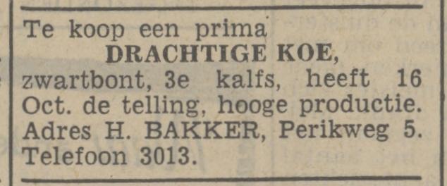 Perikweg 5 H. Bakker advertentie Tubantia 1-10-1941.jpg