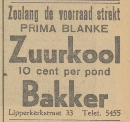 Lipperkerkstraat 33 Bakker advertentie Tubantia 28-3-1933.jpg