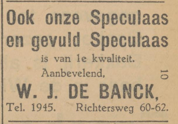 Richtersweg 60-62 W.J. de Banck Brood- en Banketbakkerij advertentie Tubantia 30-11-1929.jpg
