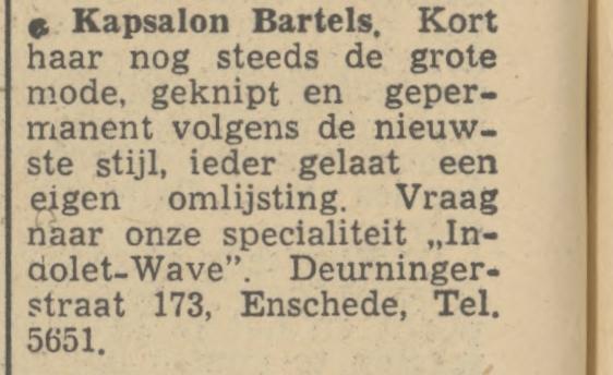 Deurningerstraat 173 kapsalon G. Bartels advertentie Tubantia 18-11-1950.jpg