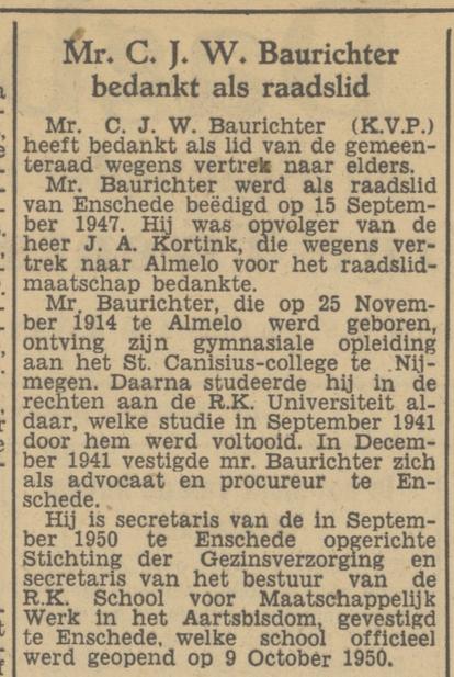 Mr. C.J.W. Baurichter krantenbericht Tubantia 31-8-1951.jpg
