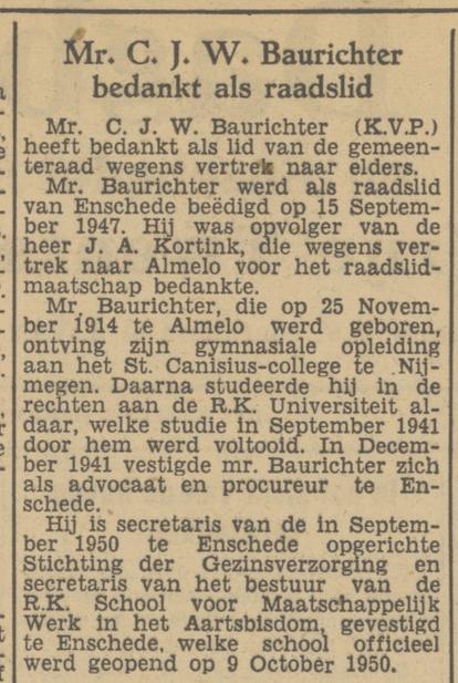 Mr. C.J.W. Baurichter krantenbericht Tubantia 31-8-1951.jpg