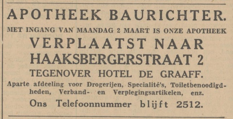 Haaksbergerstraat Apotheek Baurichter advertentie Tubantia 29-2-1936.jpg