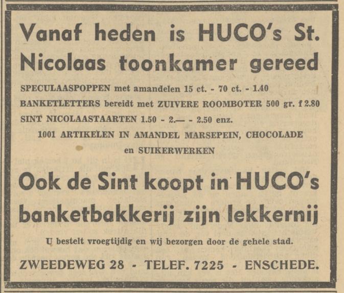 Zweedeweg 28 Huco bakkerij advertentie Tubantia 28-11-1950.jpg