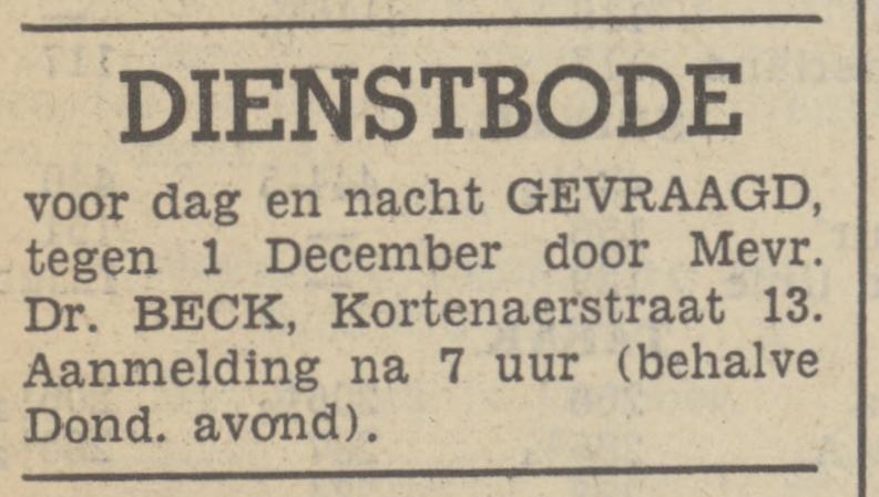 Kortenaerstraat 13 Dr. Beck advertentie Tubantia 3-11-1937.jpg