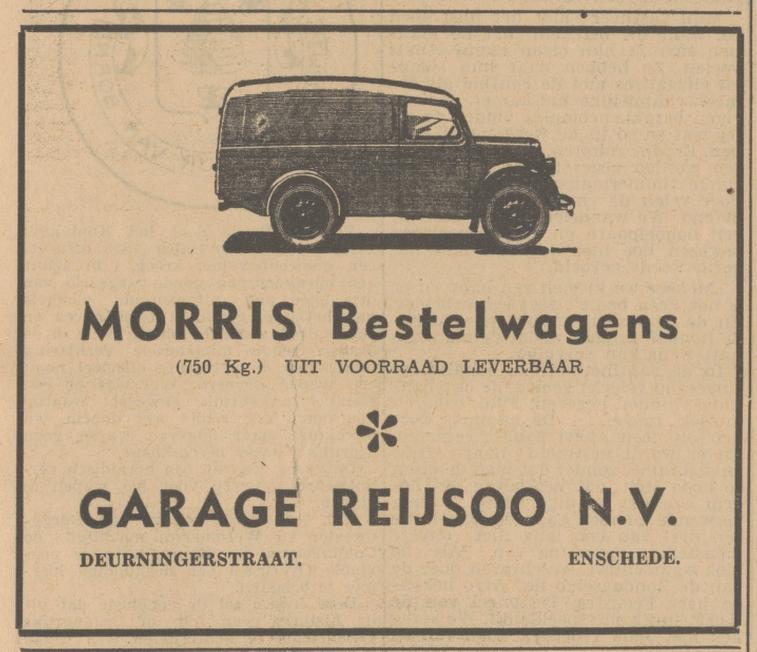 Deurningerstraat 101 Garage Reijsoo advertentie Tubantia 18-3-1949.jpg