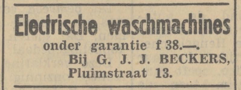 Pluimstraat 13 Fa. G.J.J. Beckers advertentie Tubantia 28-7-1937.jpg