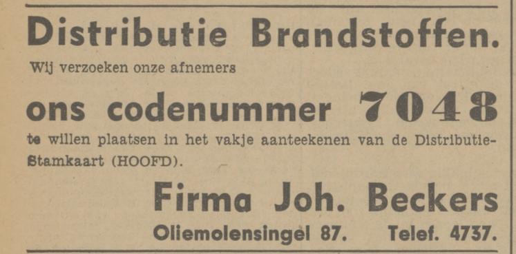 Oliemolensingel 87  Fa. Jioh. Beckers . advertentie Tubantia 11-11-1941.jpg