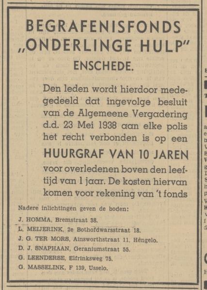Geraniumstraat 55 Begrafenisondern. Onderlinge Hulp advertentie Tubantia 24-5-1938.jpg