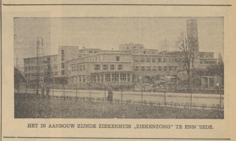 De Ruyterlaan ziekenhuis Ziekenzorg krantenfoto Tubantia 15-4-1940.jpg