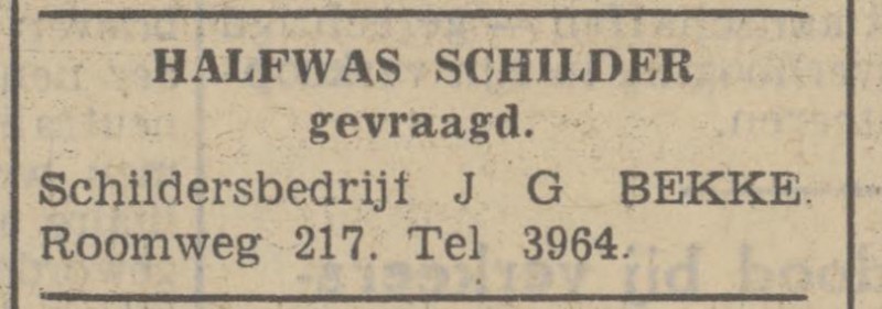 Roomweg 217 schildersbedrijf J.G. Bekke adverentie Tubantia 16-9-1935.jpg