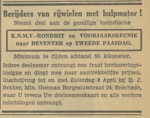Minister Goeman Borgesiusstraat 24 D.J. Bekker advertentie Tubantia 31-3-1950.jpg