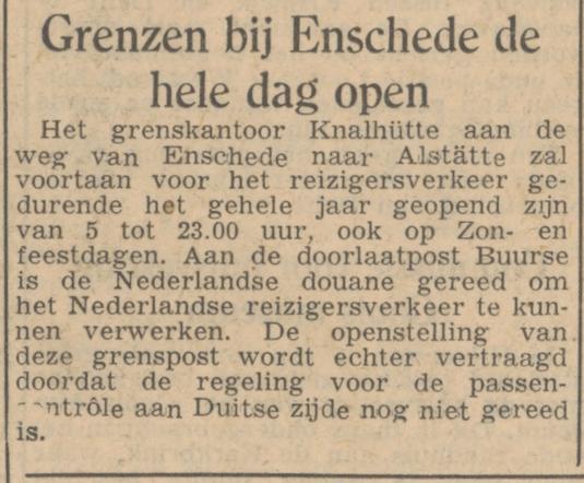 Knalhutteweg grenskantoor krantenbericht 19-12-1953.jpg