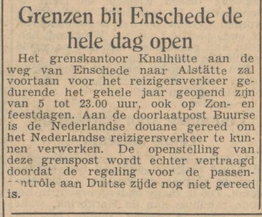 Knalhutteweg grenskantoor krantenbericht 19-12-1953.jpg