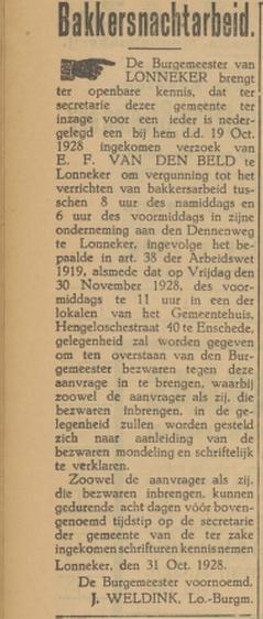 Dennenweg E.F. v.d. Beld advertentie Tubantia 31-10-1928.jpg