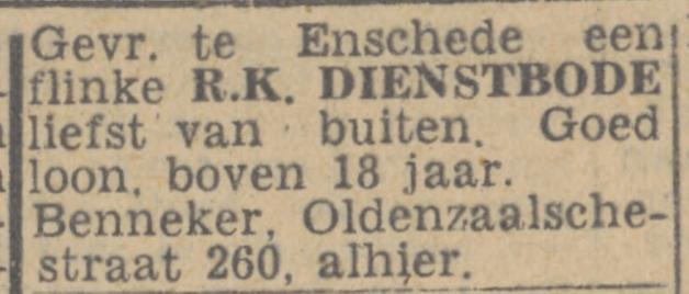 Oldenzaalsestraat 260  Benneker advertentie Twentsch nieuwsblad 18-7-1944.jpg