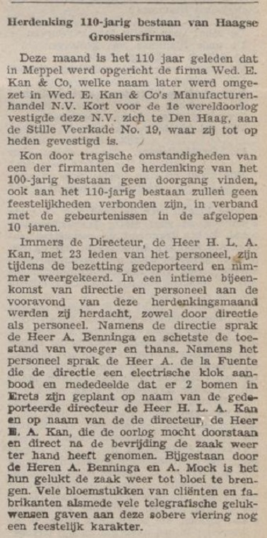 A. Benninga Fa. Wed. E. Kan & Co's Manufacturenhandel N.V. krantenbericht Nieuw Israelietisch weekblad 9-9-1949.jpg
