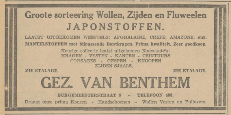 Burgemeesterstraat 8 Gez. van Benthem advertentie Tubantia 16-10-1931.jpg
