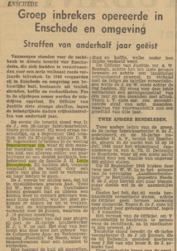 Buurserstraat 250 J.H. Lutje Berenbroek krantenbericht Tubantia 2-10-1951.jpg